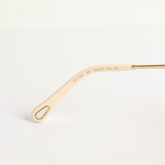 CHLOE Oversize Gold and Pink Carlina Petite Gradient Sunglasses w/ Case - Picture 9 of 10